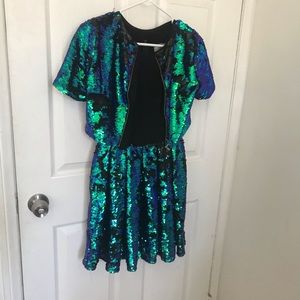 ASOS Sequin Skater Crop Dress